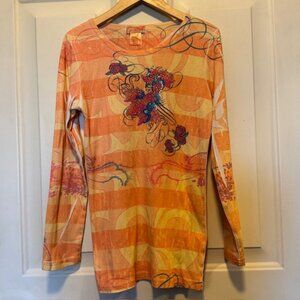 Gimmix Graphic Embellished Tunic T-shirt sz L